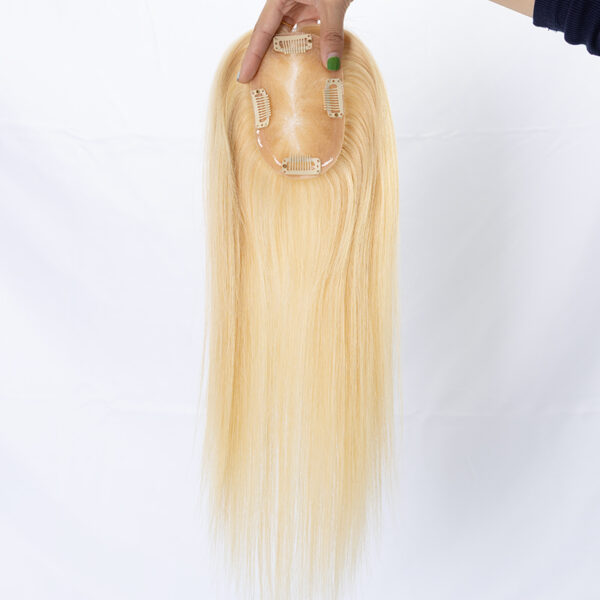 3x5 mono lace topper 613# blonde raw human hair topper