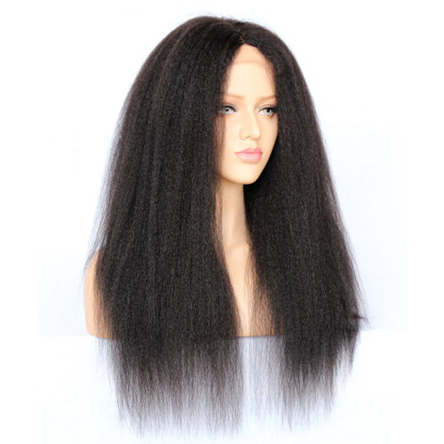 full lace wigs virgin human hair kinky straight natural color 130% density