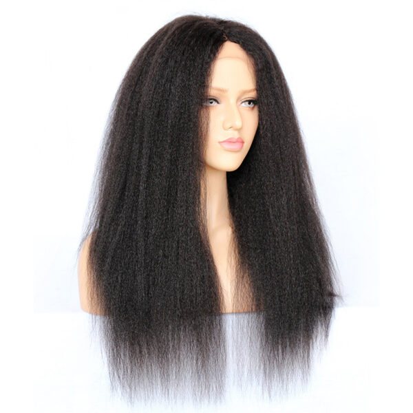 full lace wigs virgin human hair kinky straight natural color 130% density