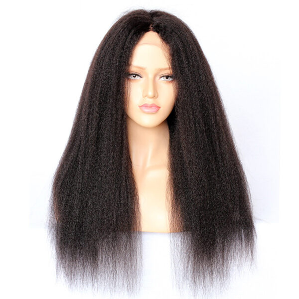 full lace wigs virgin human hair kinky straight natural color 130% density