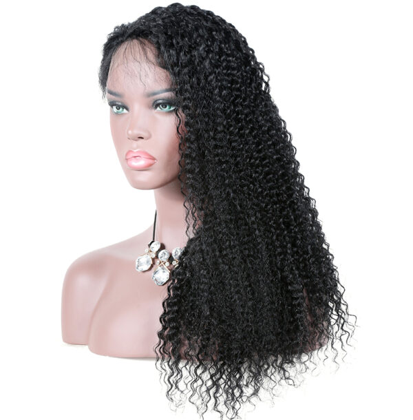 5x5 HD lace closure wig Kinky curl natural color 150% density medium cap