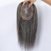 3x5 mono lace topper 40%white max 60% natural color raw human hair topper
