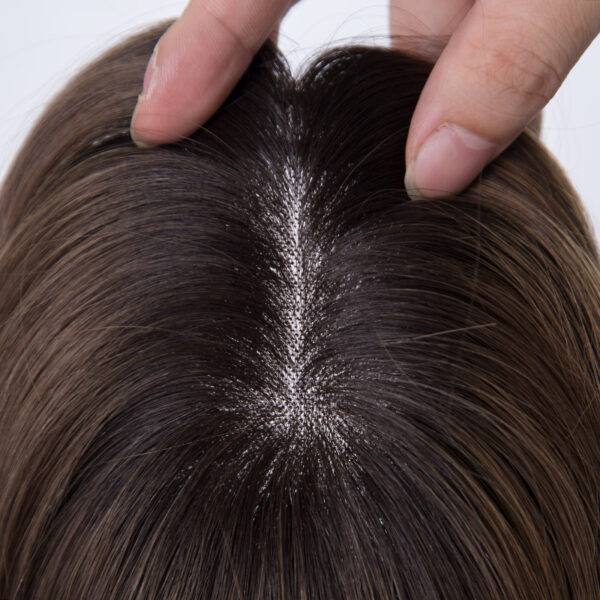 3x5 mono lace topper T2/10# highlight T2/8# 15% raw human hair topper