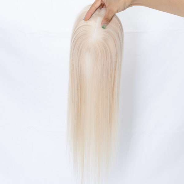 3x5 mono lace topper white raw human hair topper