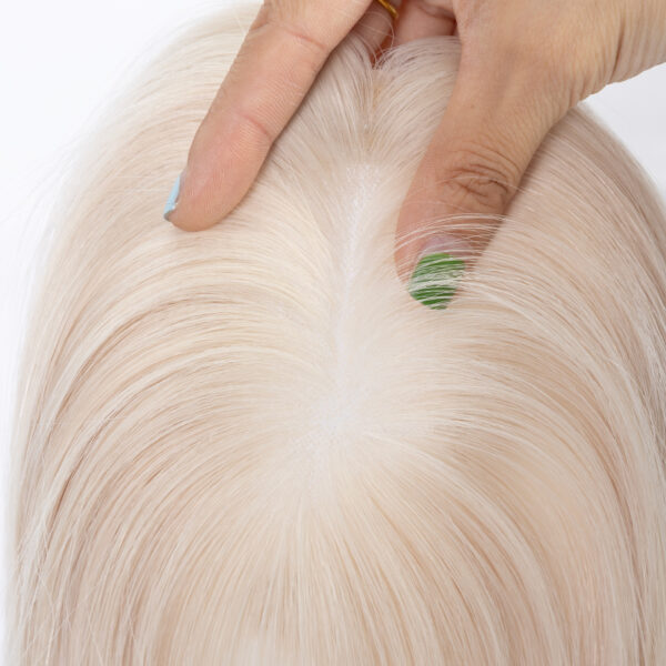 3x5 mono lace topper white raw human hair topper