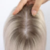 3x5 mono lace topper T7/white raw human hair topper