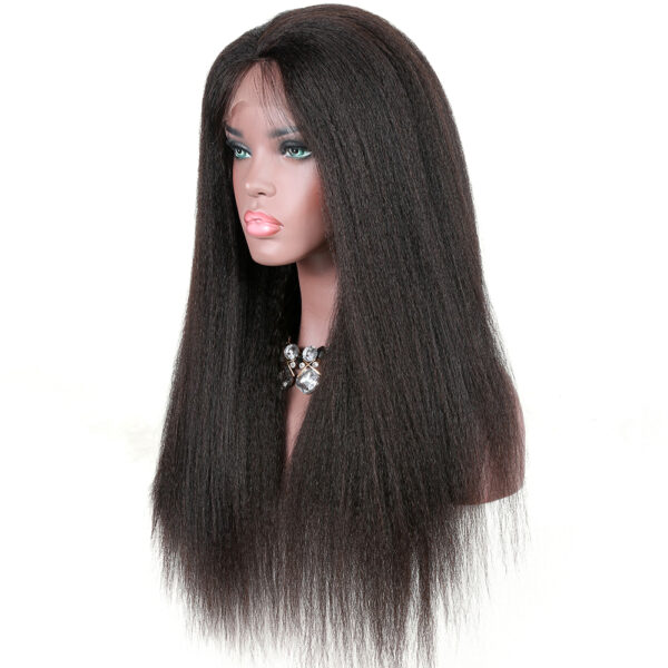 5x5 HD lace closure wig Kinky straight natural color 150% density medium cap