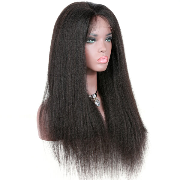 5x5 HD lace closure wig Kinky straight natural color 150% density medium cap