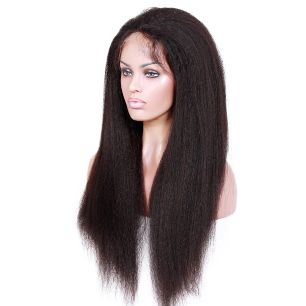13x4 HD lace front wig Kinky straight natural color 150% density