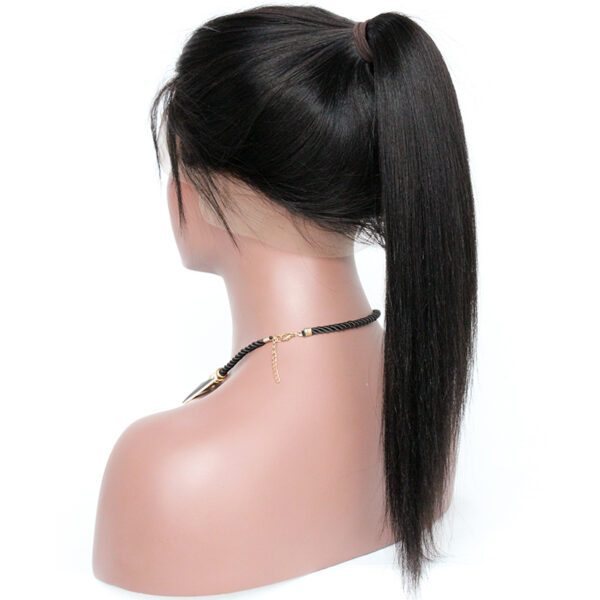 360 lace wigs virgin human hair light yaki natural color 150% density