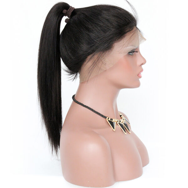 360 lace wigs virgin human hair light yaki natural color 150% density