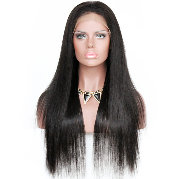 360 lace wigs virgin human hair silk straight natural color 150% density