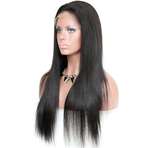 360 lace wigs virgin human hair silk straight natural color 150% density