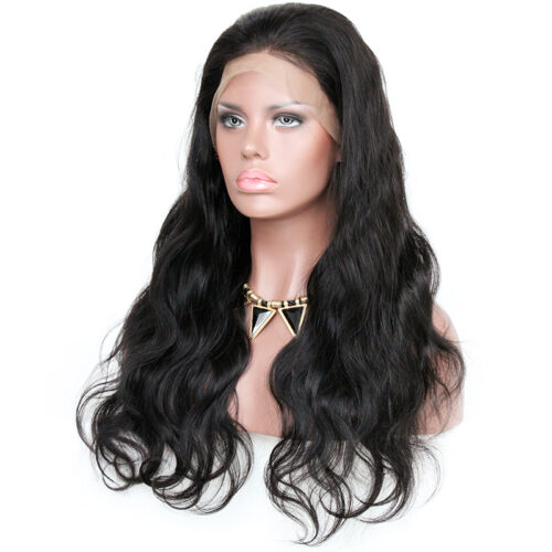 360 lace wigs virgin human hair body wave natural color 150% density