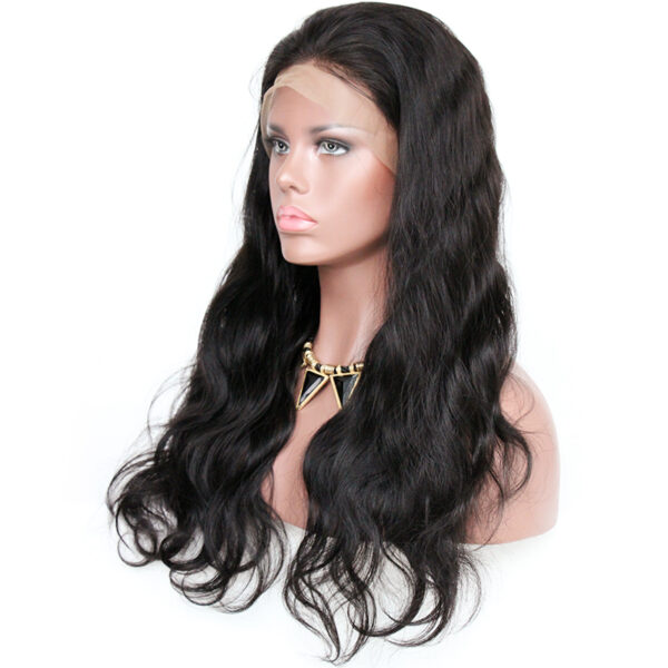 360 lace wigs virgin human hair body wave natural color 150% density
