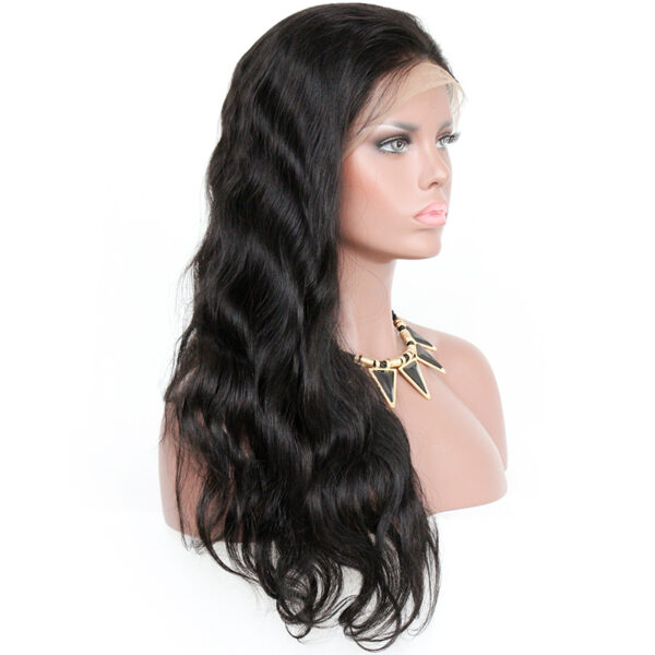 360 lace wigs virgin human hair body wave natural color 150% density