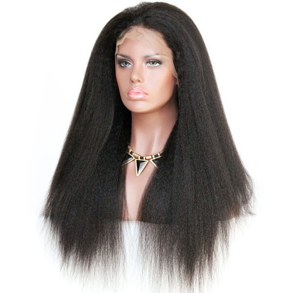 360 lace wigs virgin human hair kinky straight natural color 150% density