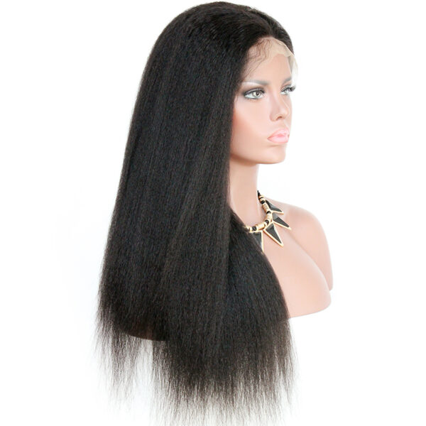360 lace wigs virgin human hair kinky straight natural color 150% density