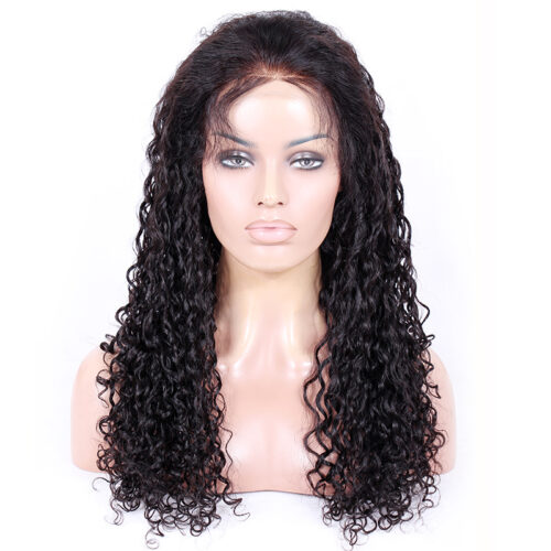 full lace wigs virgin human hair Water wave natural color 130% density