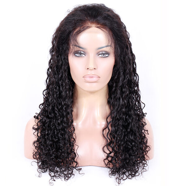 full lace wigs virgin human hair Water wave natural color 130% density