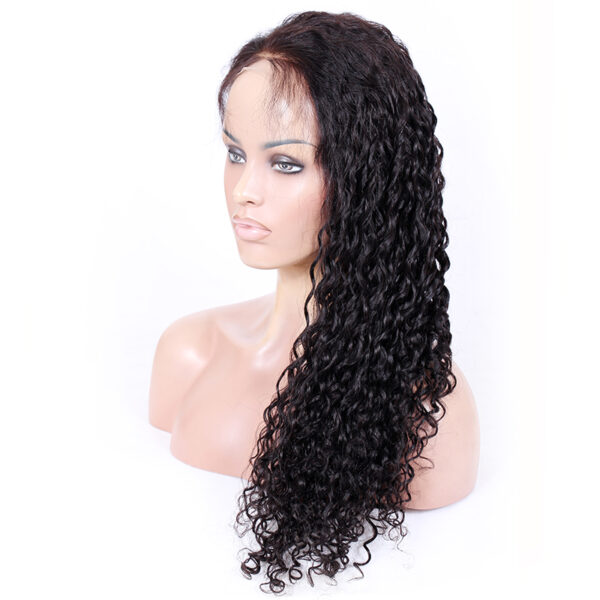 full lace wigs virgin human hair Water wave natural color 130% density