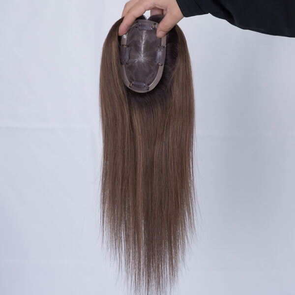 3x5 mono lace topper T2/10# highlight T2/8# 15% raw human hair topper