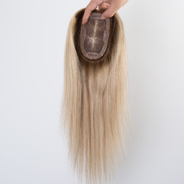 3x5 mono lace topper T9A/613# highlight 9# raw human hair topper