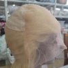 Blonde hair straight bob lace wigs virgin human hair lace wigs medium cap size glueless middles part lace wigs