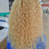 Blonde hair curly full lace wigs virgin human hair water wave medium cap size glueless wigs pre plucked natural hairline custom wigs