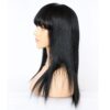 13x6 HD lace front wig silk straight with bangs natural color 150% density medium cap